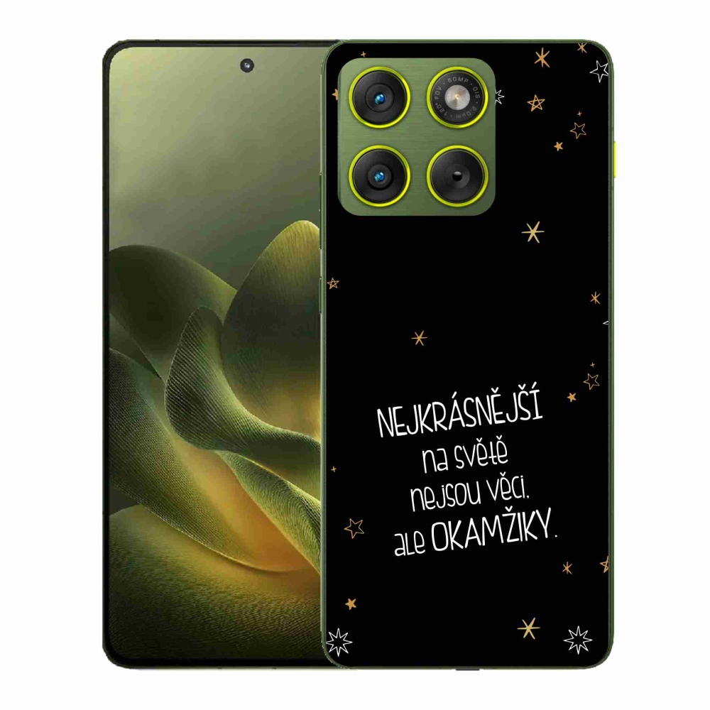 Gelový kryt mmCase na Motorola Edge 70 - citát 4 černé pozadí