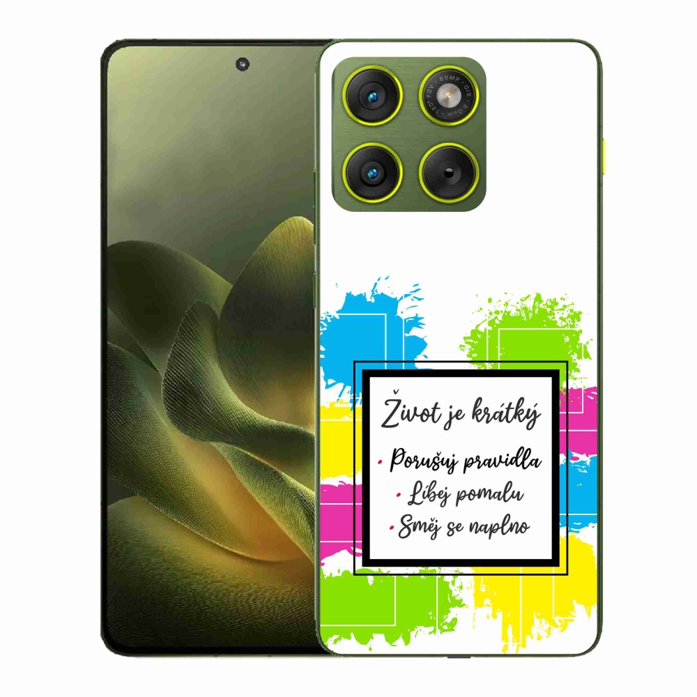 Gelový kryt mmCase na Motorola Edge 70 - citát 5 bílé pozadí