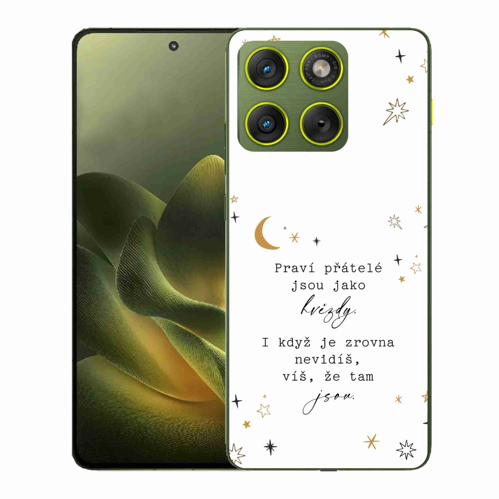Gelový kryt mmCase na Motorola Edge 70 - citát 6 bílé pozadí