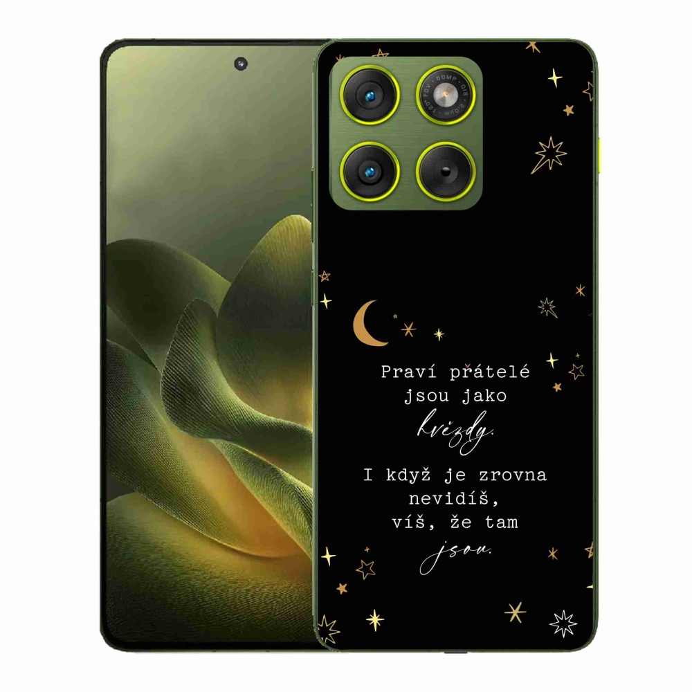 Gelový kryt mmCase na Motorola Edge 70 - citát 6 černé pozadí