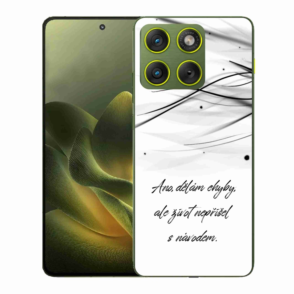 Gelový kryt mmCase na Motorola Edge 70 - citát bílé pozadí