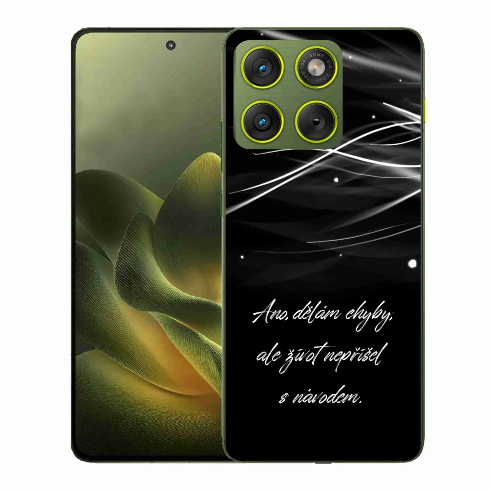 Gelový kryt mmCase na Motorola Edge 70 - citát černé pozadí