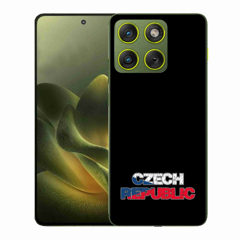 Gelový kryt mmCase na Motorola Edge 70 - Czech Republic černé pozadí