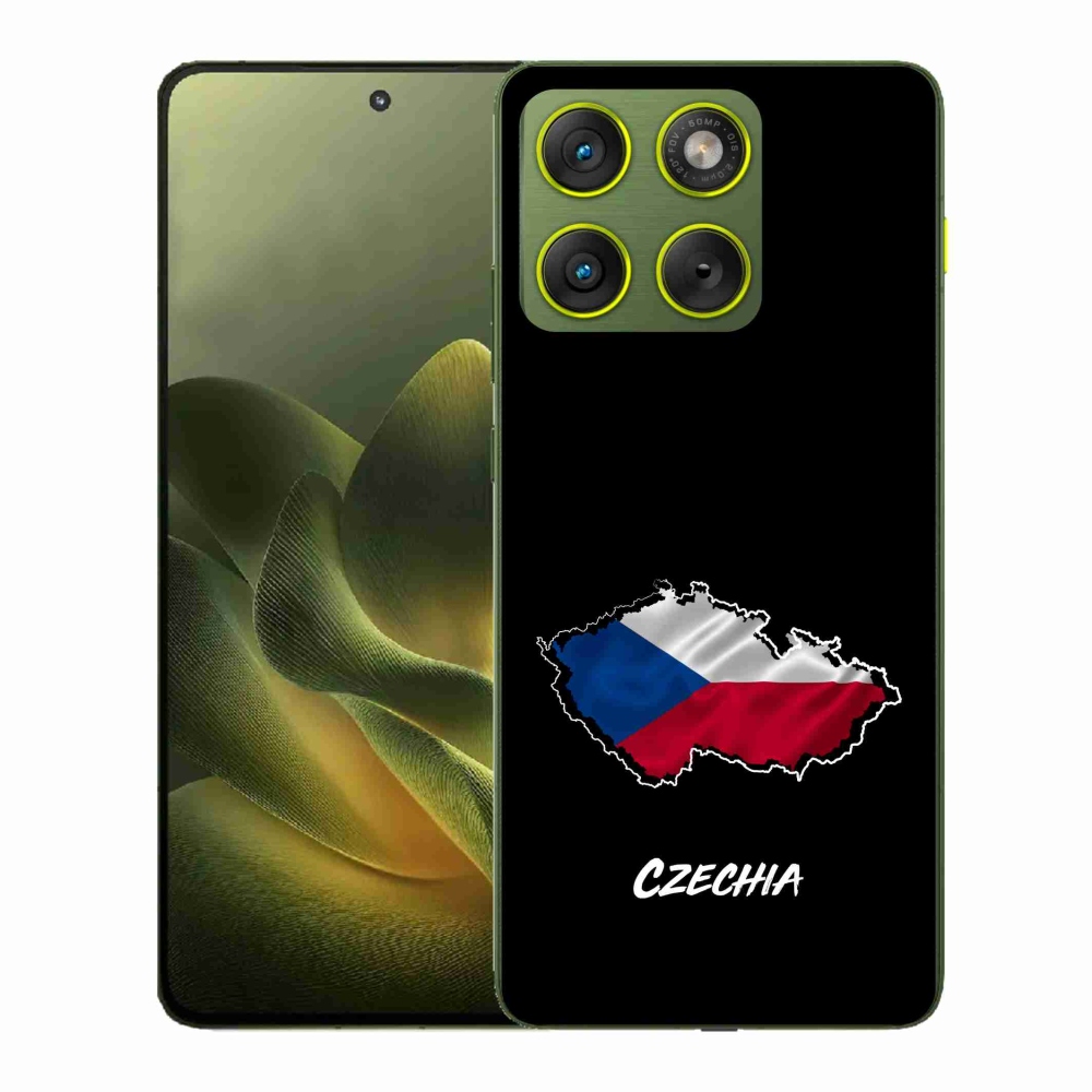 Gelový kryt mmCase na Motorola Edge 70 - Czechia černé pozadí