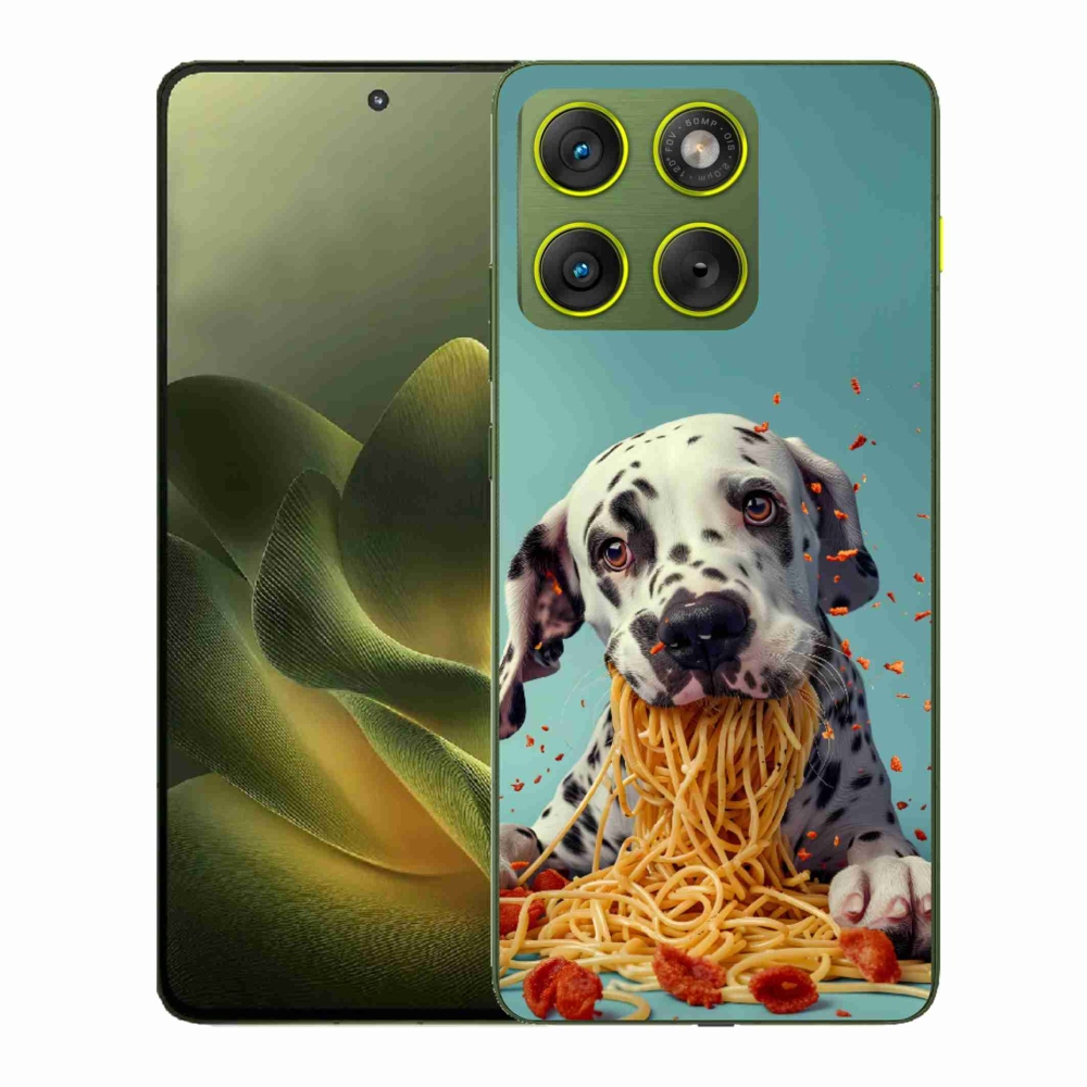 Gelový kryt mmCase na Motorola Edge 70 - dalmatin a špagety