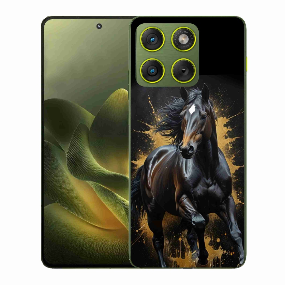 Gelový kryt mmCase na Motorola Edge 70 - elegantní černý hřebec