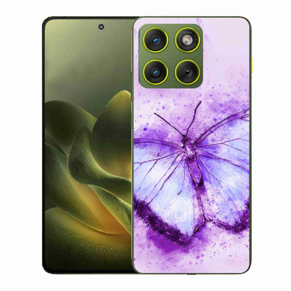 Gelový kryt mmCase na Motorola Edge 70 - fialový motýl