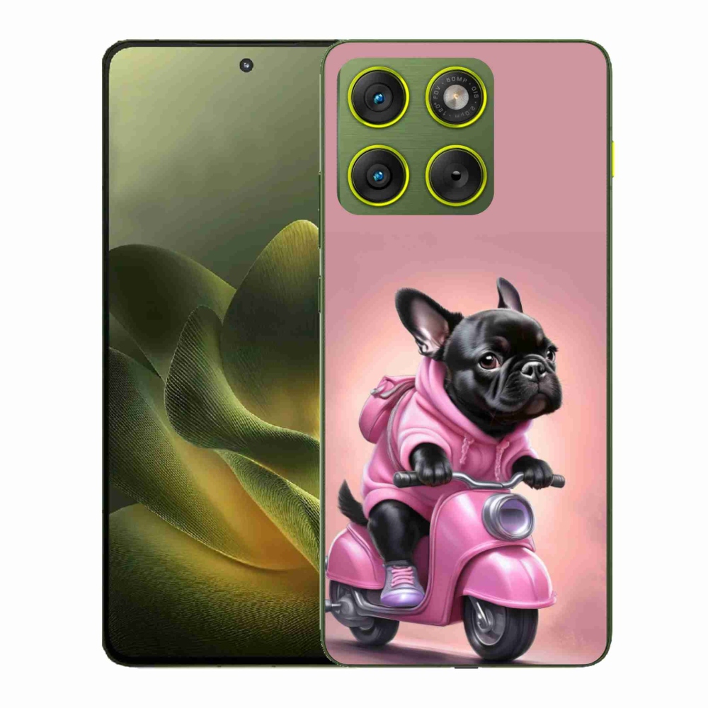 Gelový kryt mmCase na Motorola Edge 70 - francouzský buldoček na skútru