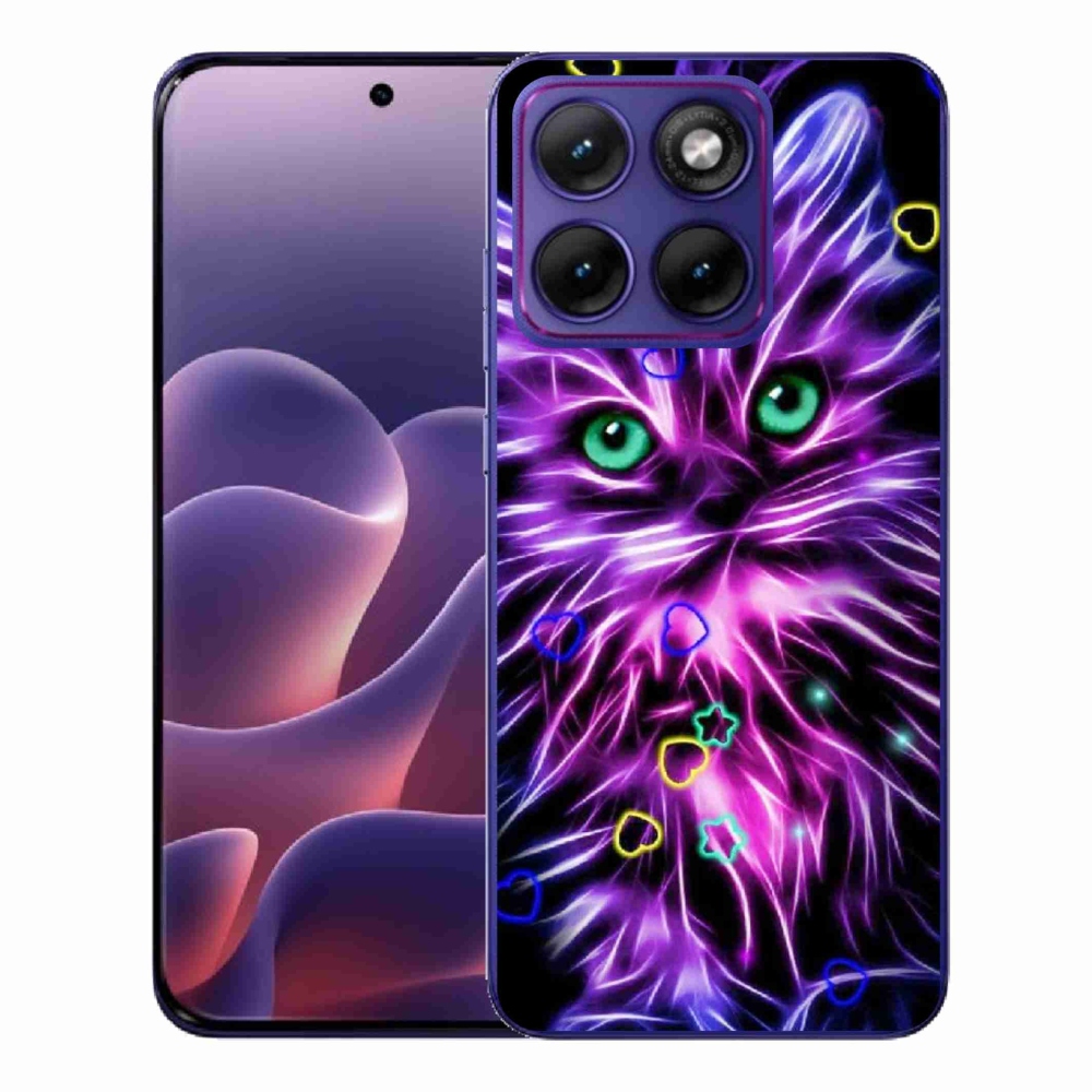 Gelový kryt mmCase na Motorola Edge 70 Fusion - abstraktní kočka