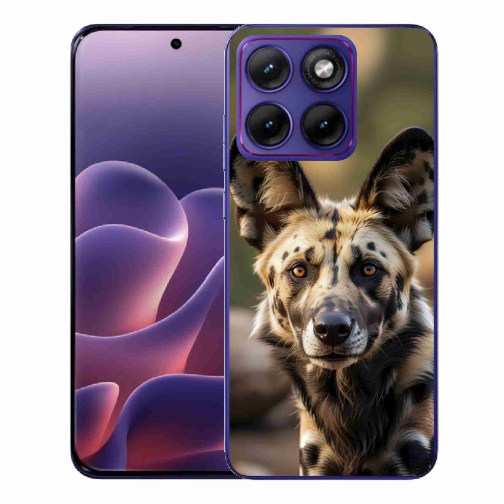 Gelový kryt mmCase na Motorola Edge 70 Fusion - africký divoký pes