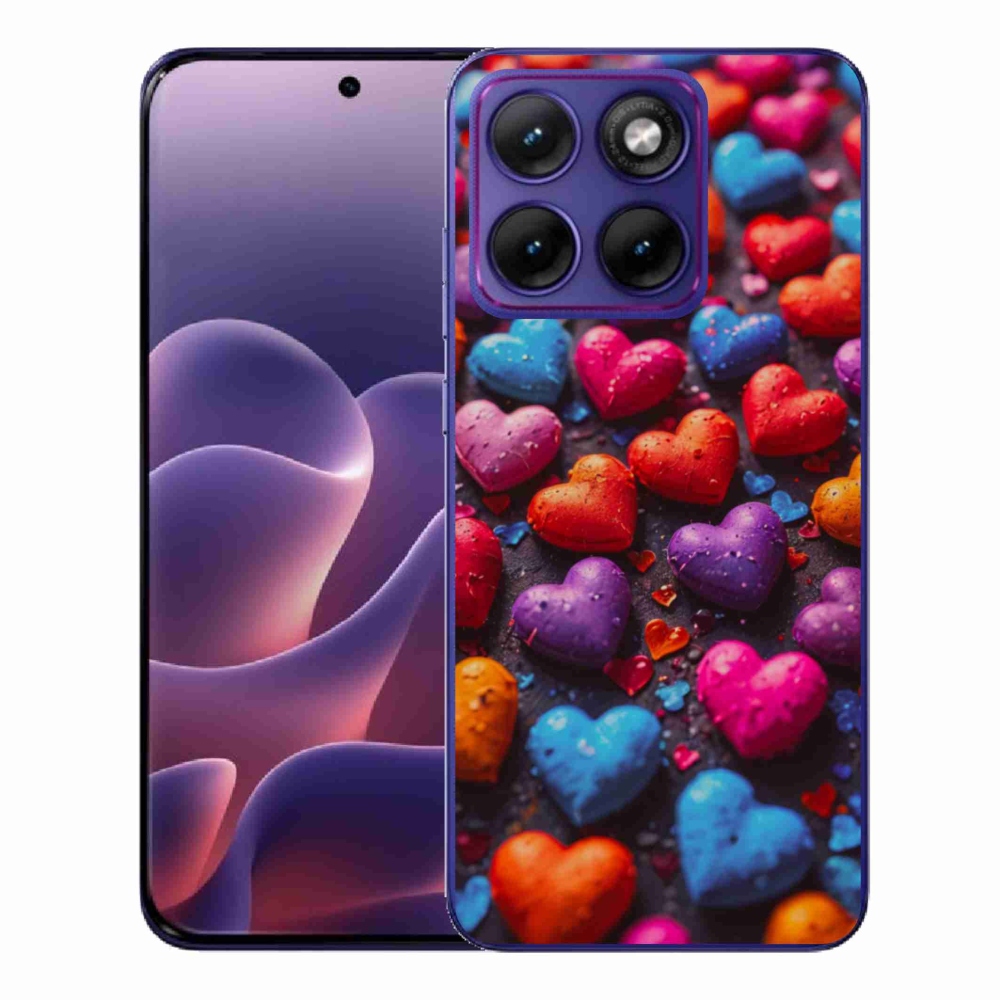 Gelový kryt mmCase na Motorola Edge 70 Fusion - barevná srdce