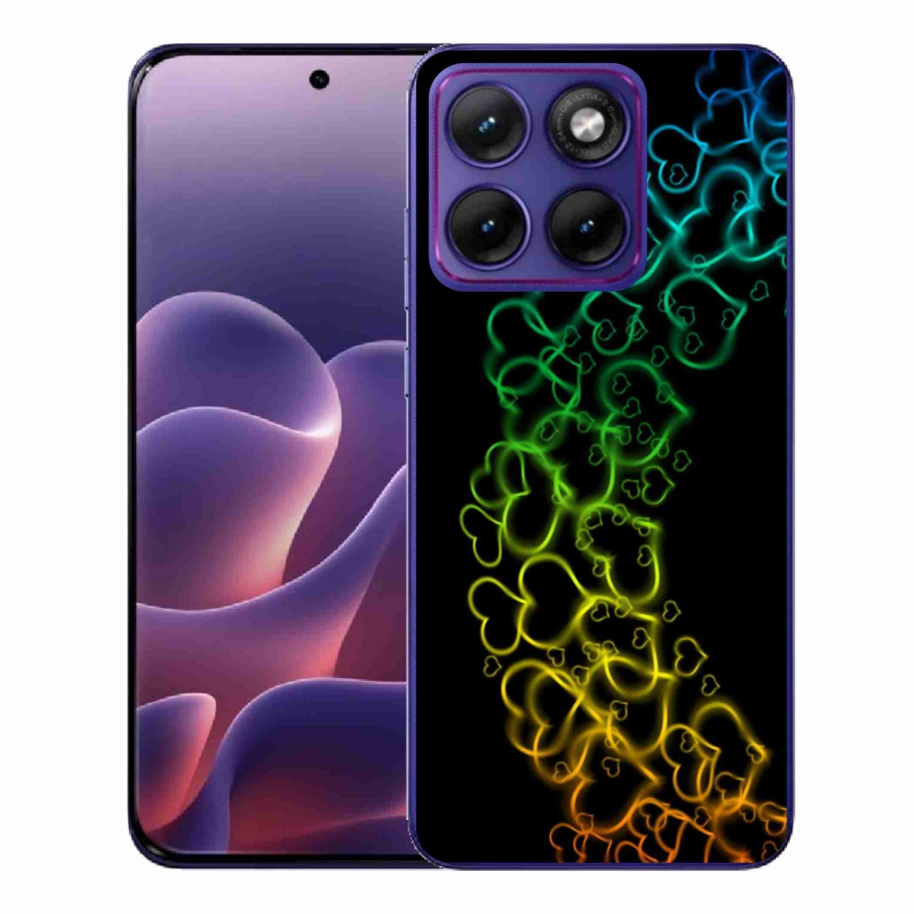 Gelový kryt mmCase na Motorola Edge 70 Fusion - barevná srdíčka