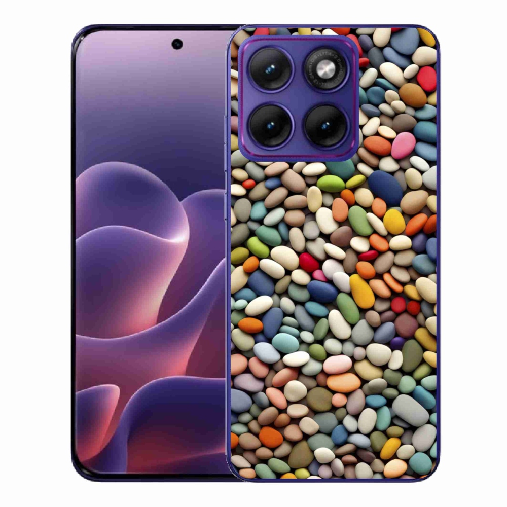 Gelový kryt mmCase na Motorola Edge 70 Fusion - barevné kamínky 2
