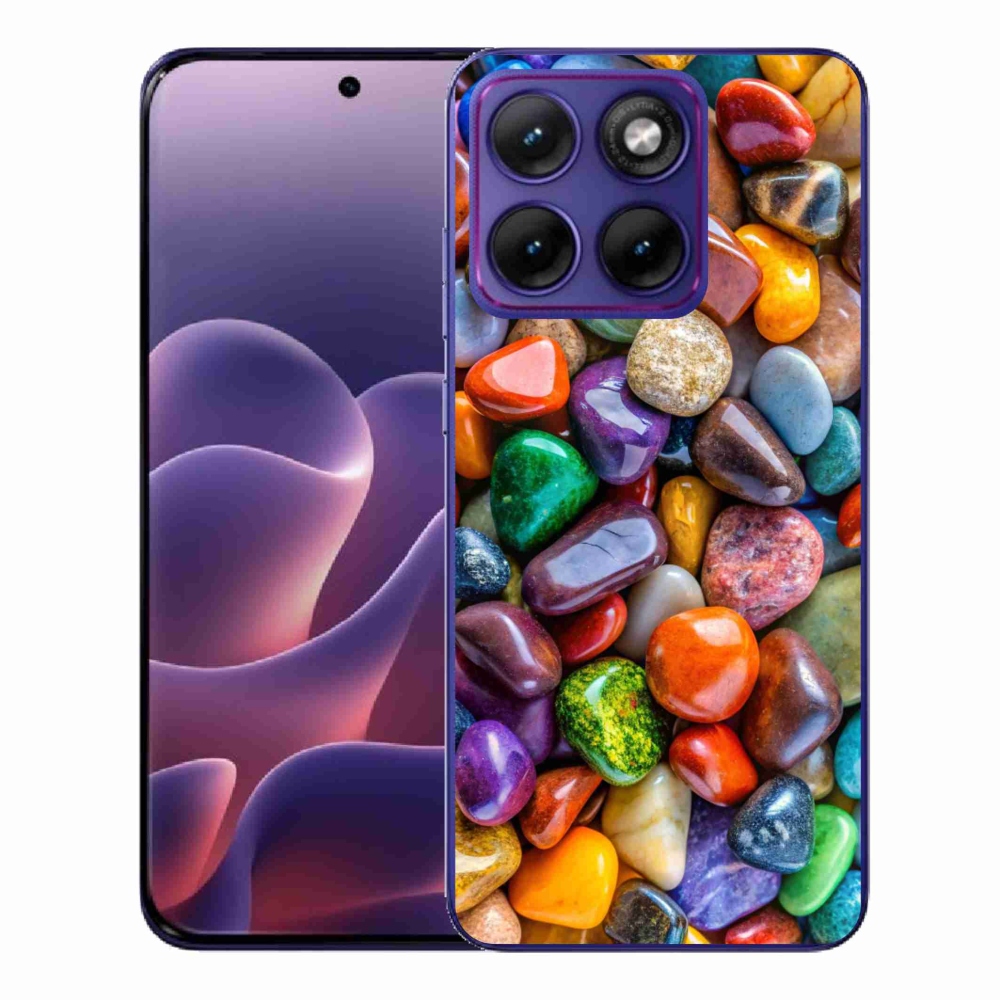 Gelový kryt mmCase na Motorola Edge 70 Fusion - barevné kamínky