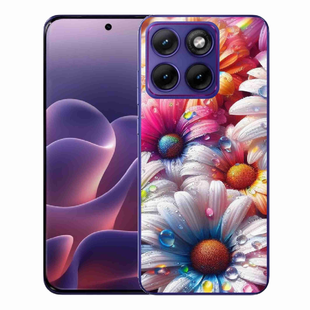 Gelový kryt mmCase na Motorola Edge 70 Fusion - barevné kopretiny