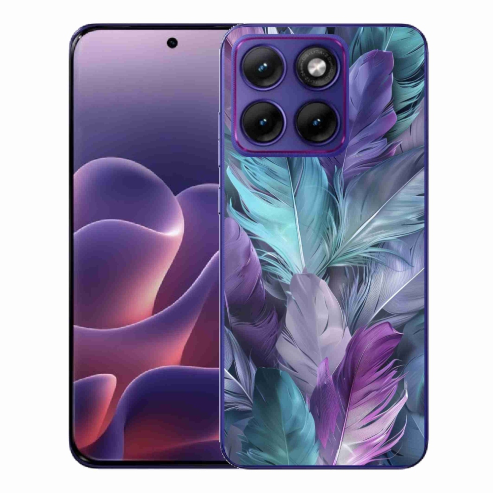 Gelový kryt mmCase na Motorola Edge 70 Fusion - barevné peří 2