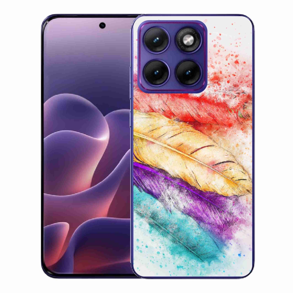 Gelový kryt mmCase na Motorola Edge 70 Fusion - barevné peří