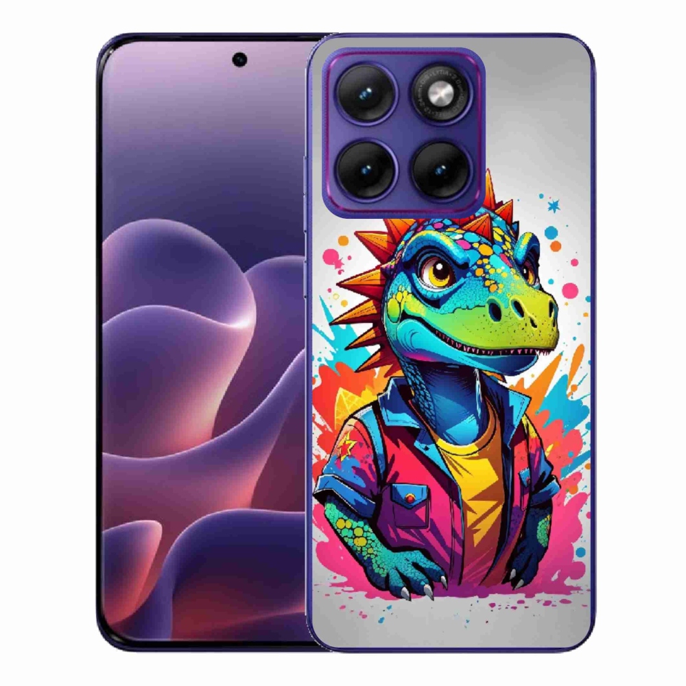 Gelový kryt mmCase na Motorola Edge 70 Fusion - barevný dinosaurus