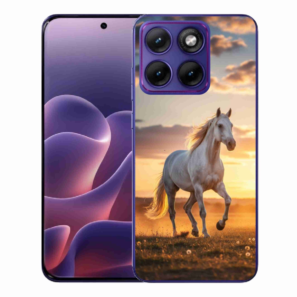 Gelový kryt mmCase na Motorola Edge 70 Fusion - běžící bílý kůň 2