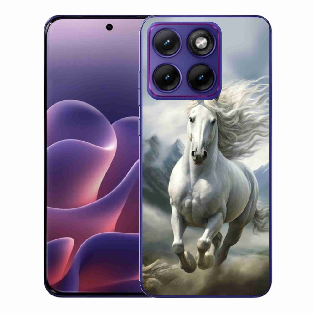 Gelový kryt mmCase na Motorola Edge 70 Fusion - běžící bílý kůň 3