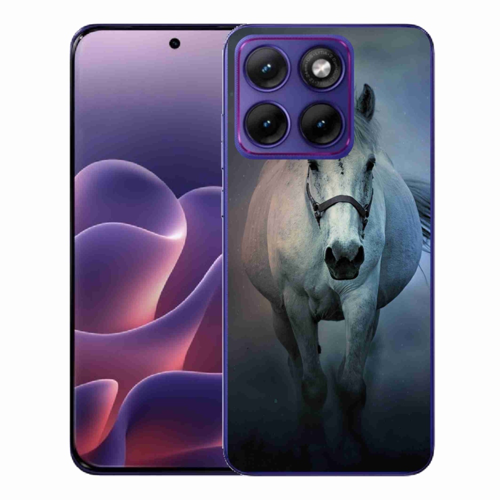 Gelový kryt mmCase na Motorola Edge 70 Fusion - běžící bílý kůň