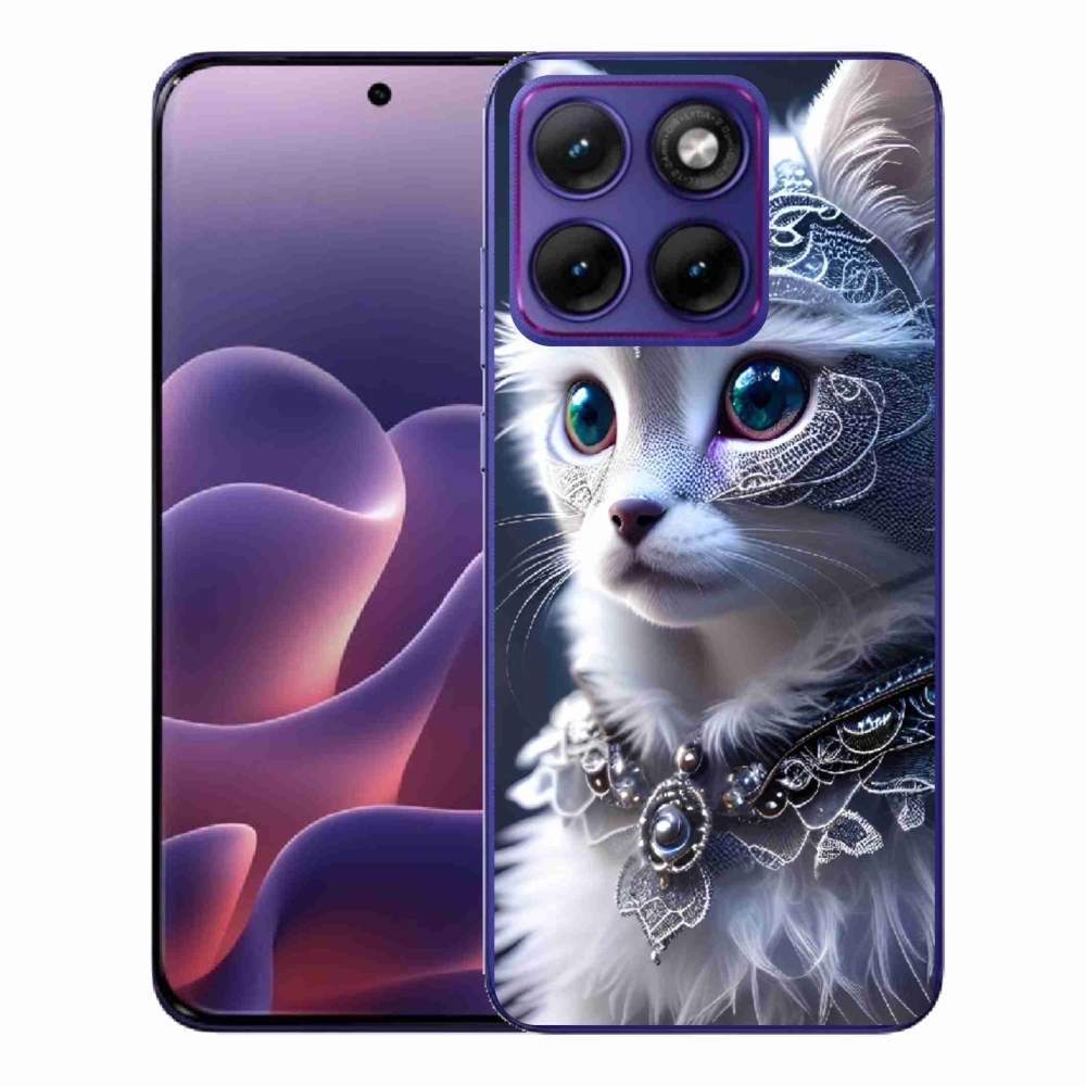 Gelový kryt mmCase na Motorola Edge 70 Fusion - bílá kočka