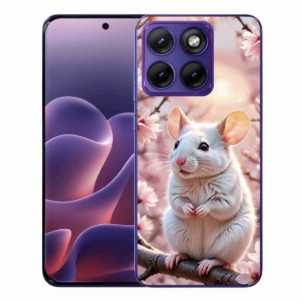 Gelový kryt mmCase na Motorola Edge 70 Fusion - bílá myš na větvi