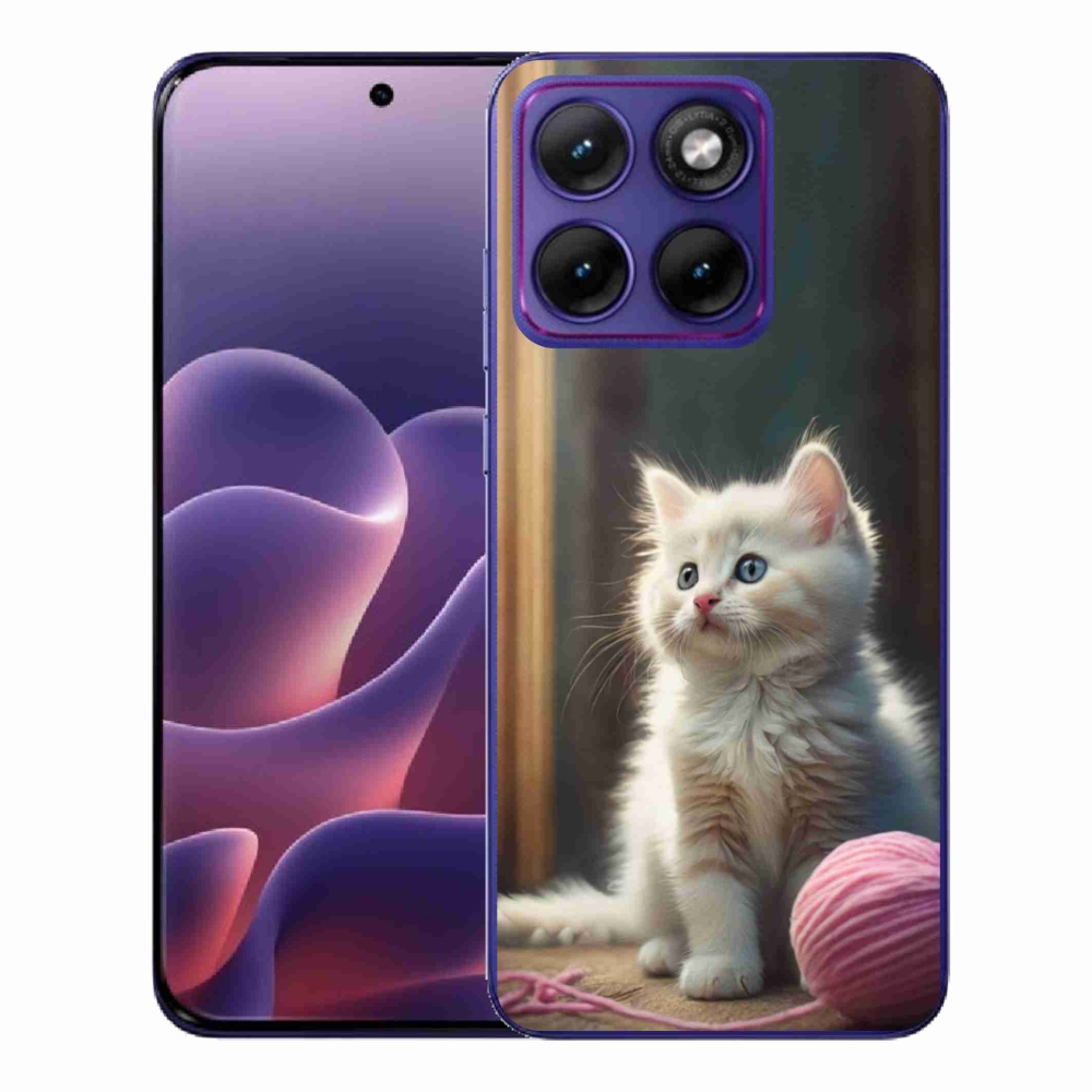 Gelový kryt mmCase na Motorola Edge 70 Fusion - bílé kotě 2