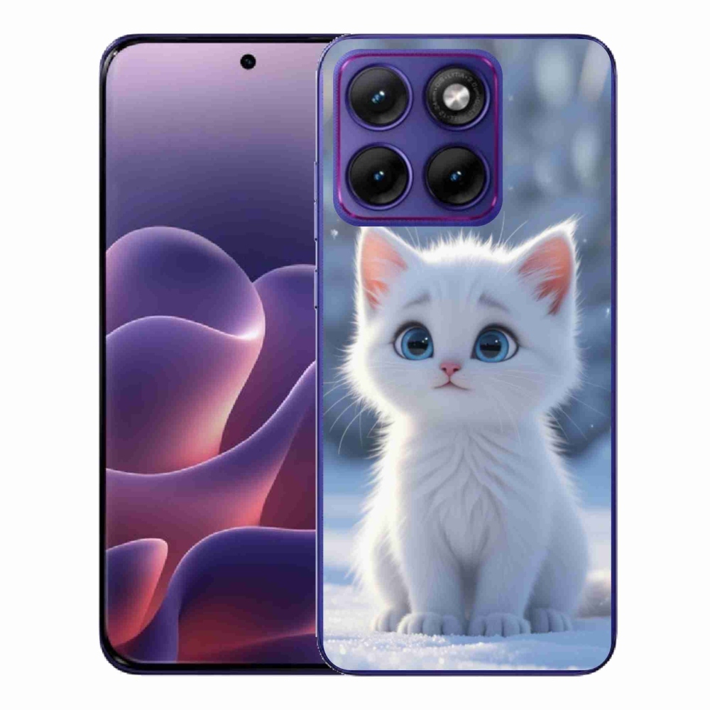 Gelový kryt mmCase na Motorola Edge 70 Fusion - bílé kotě 3