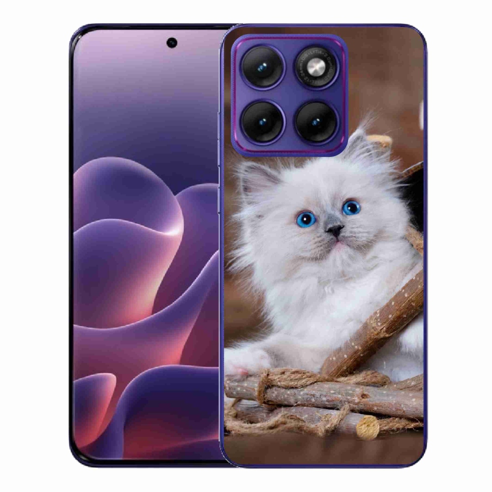 Gelový kryt mmCase na Motorola Edge 70 Fusion - bílé kotě