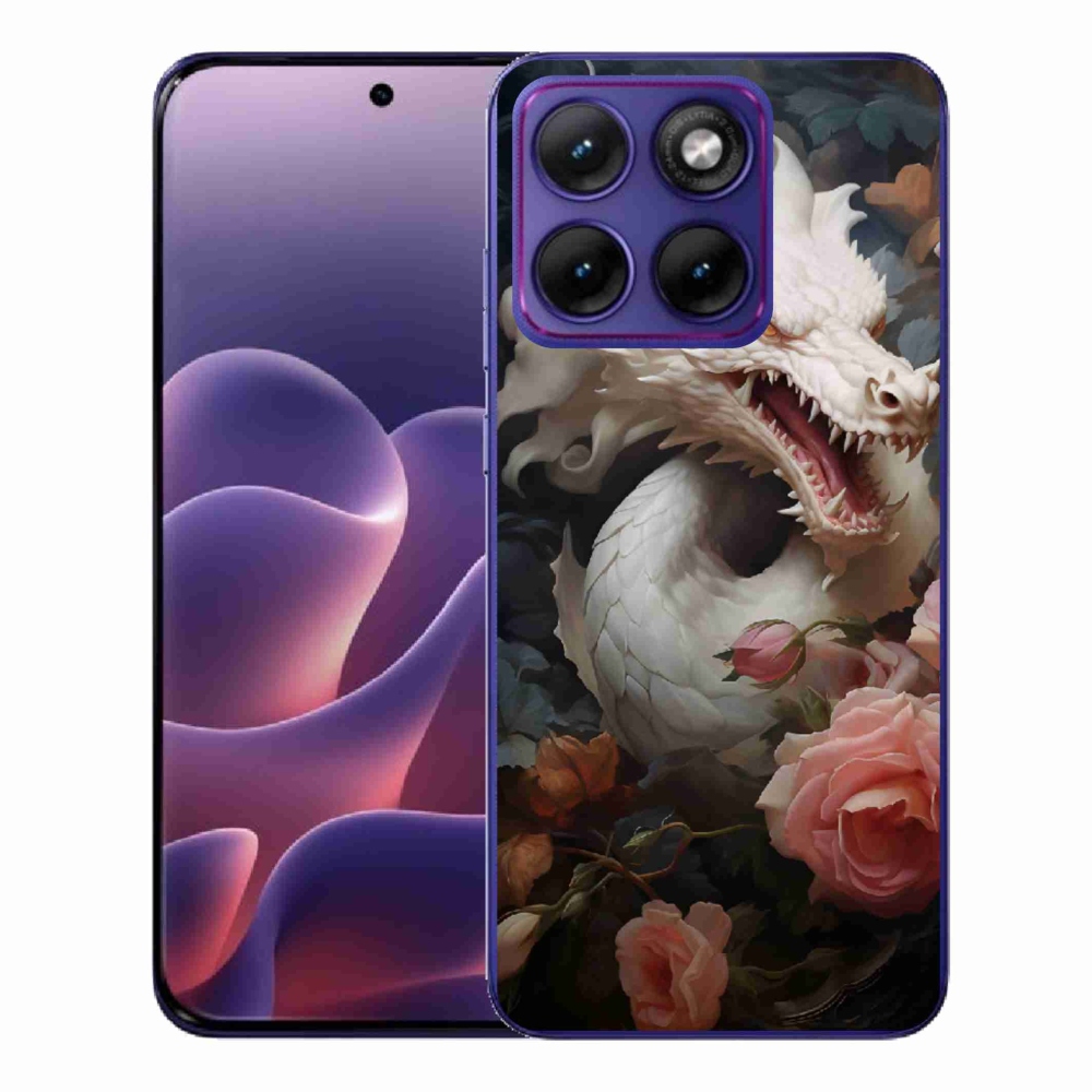 Gelový kryt mmCase na Motorola Edge 70 Fusion - bílý drak