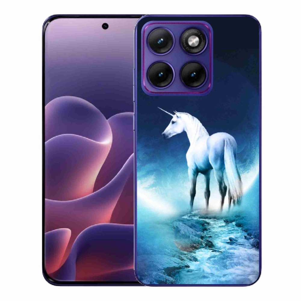 Gelový kryt mmCase na Motorola Edge 70 Fusion - bílý jednorožec