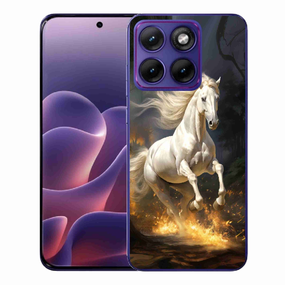 Gelový kryt mmCase na Motorola Edge 70 Fusion - bílý kůň 2