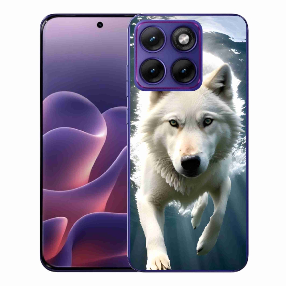 Gelový kryt mmCase na Motorola Edge 70 Fusion - bílý vlk