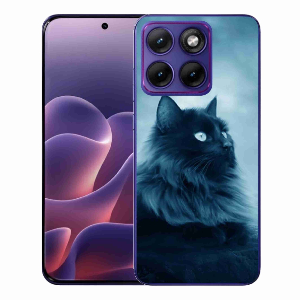 Gelový kryt mmCase na Motorola Edge 70 Fusion - černá kočka 1