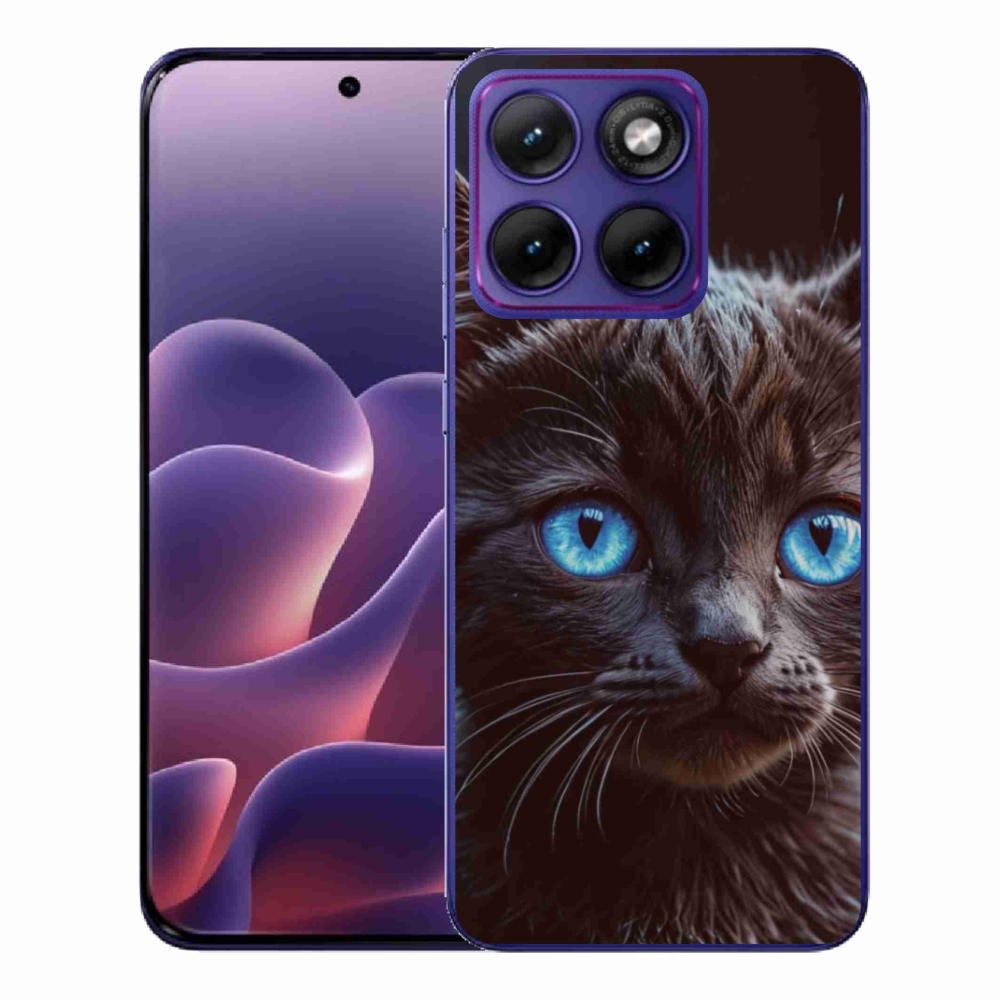 Gelový kryt mmCase na Motorola Edge 70 Fusion - černé kotě 2