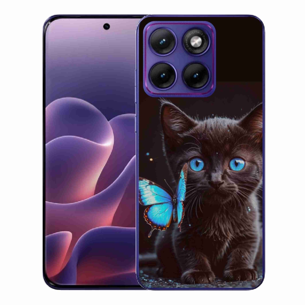 Gelový kryt mmCase na Motorola Edge 70 Fusion - černé kotě 3