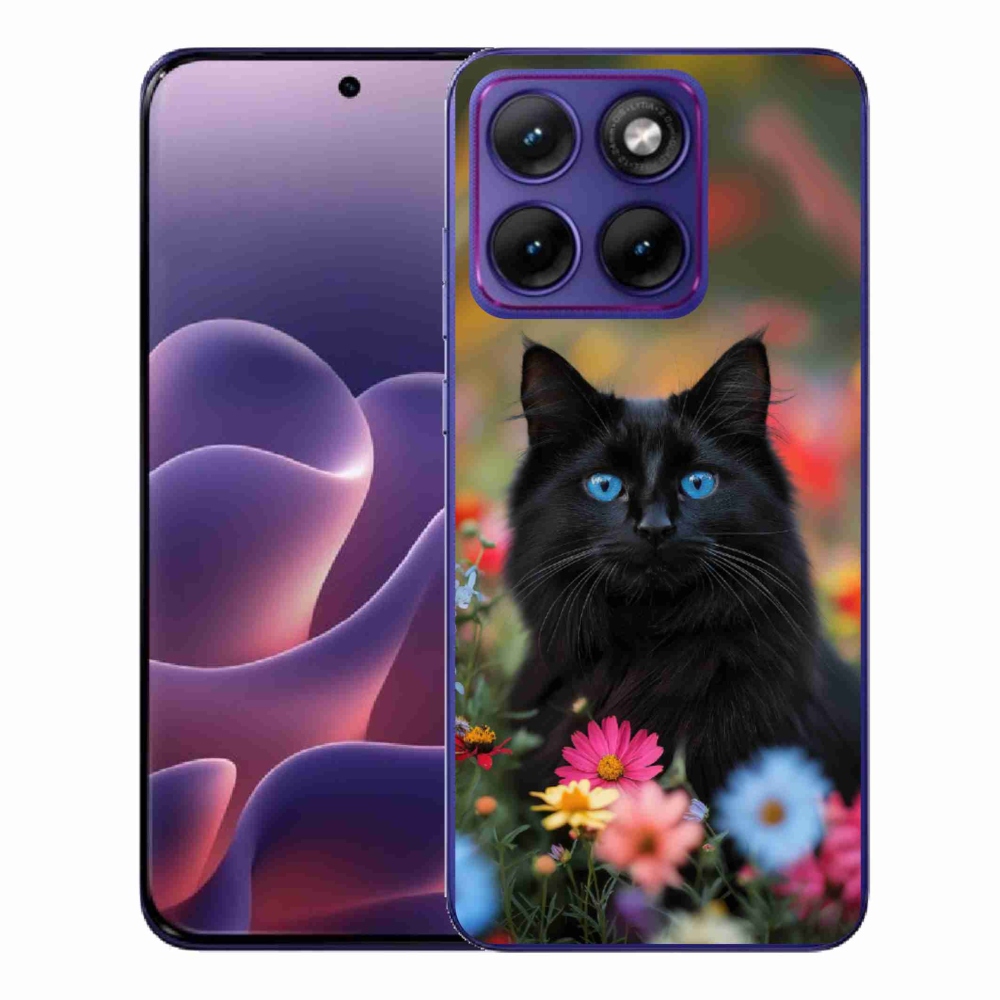 Gelový kryt mmCase na Motorola Edge 70 Fusion - černé kotě 4