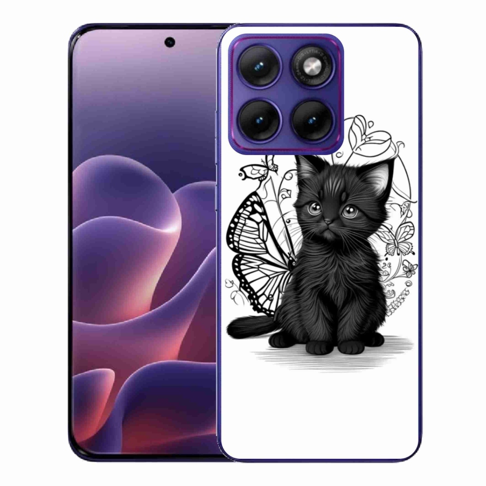 Gelový kryt mmCase na Motorola Edge 70 Fusion - černé kotě