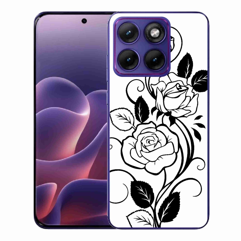 Gelový kryt mmCase na Motorola Edge 70 Fusion - černobílá růže
