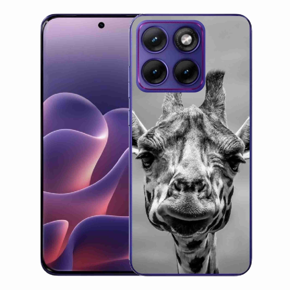 Gelový kryt mmCase na Motorola Edge 70 Fusion - černobílá žirafa