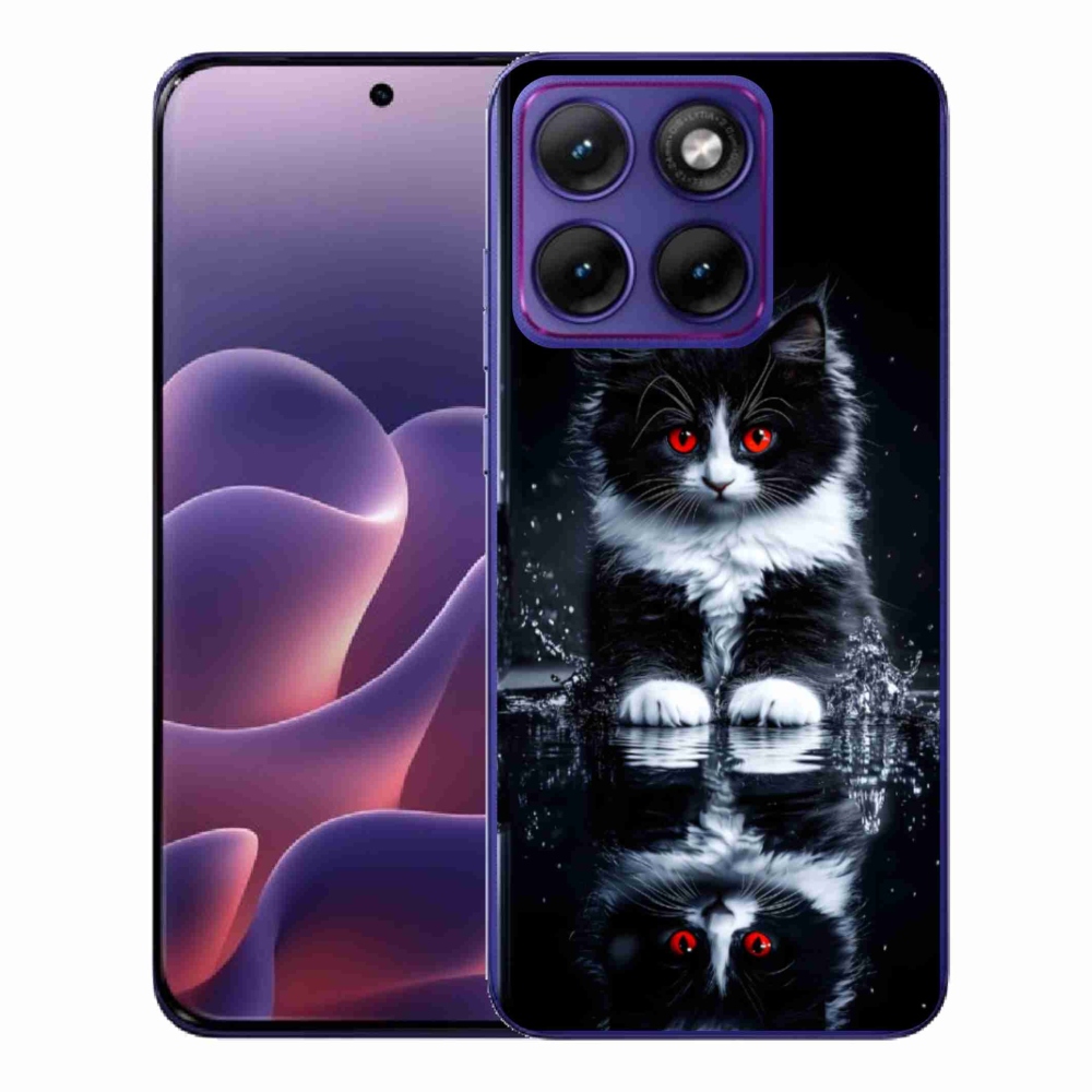 Gelový kryt mmCase na Motorola Edge 70 Fusion - černobílé kotě