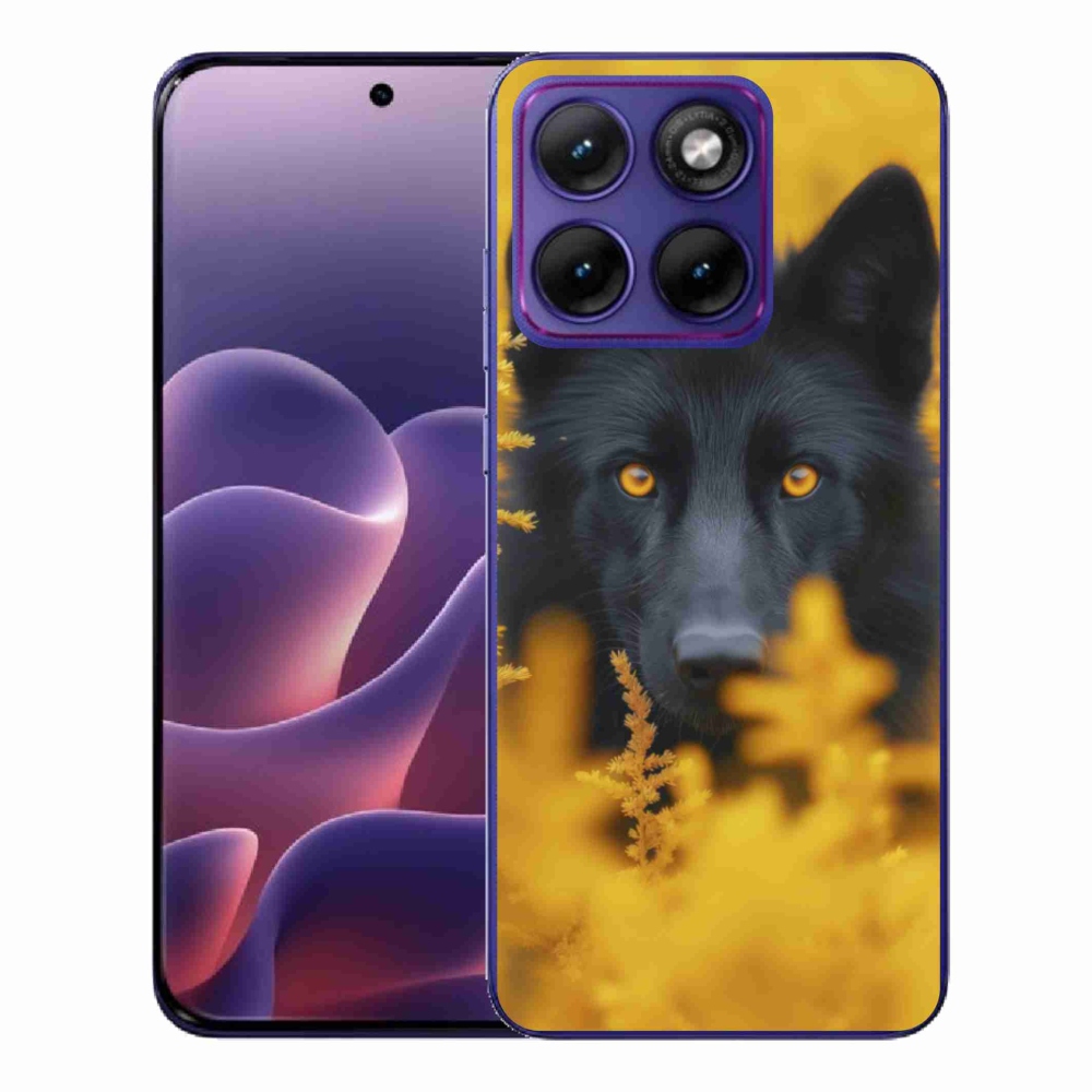 Gelový kryt mmCase na Motorola Edge 70 Fusion - černý vlk 2