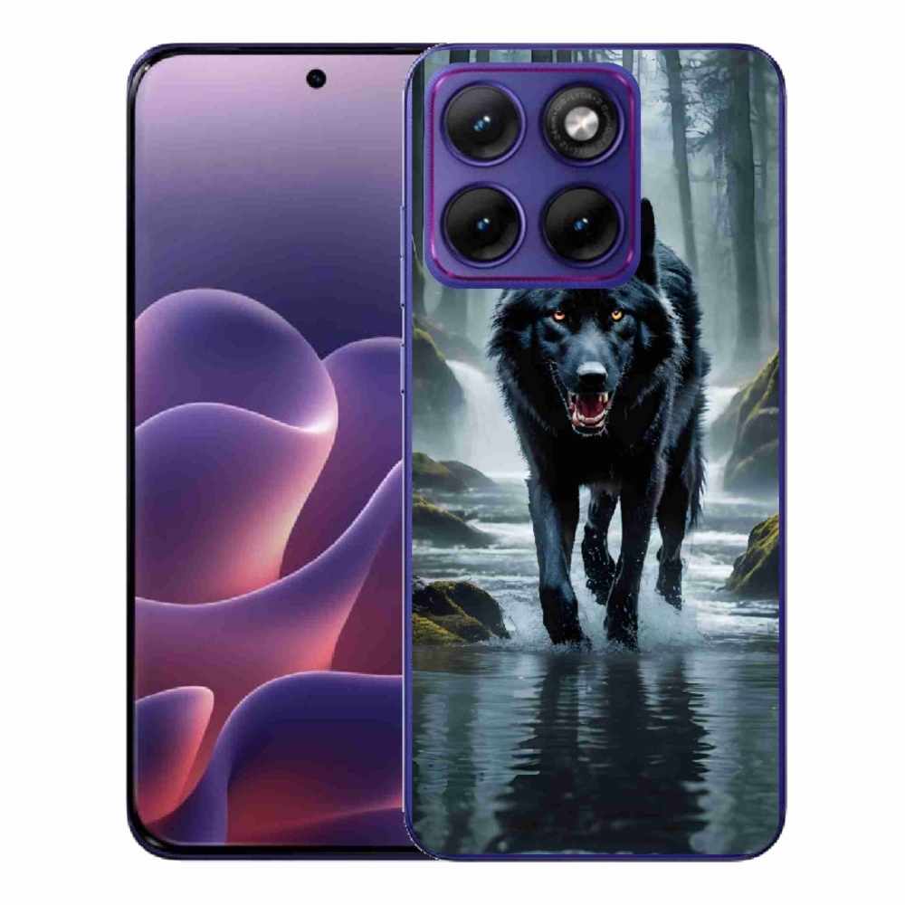 Gelový kryt mmCase na Motorola Edge 70 Fusion - černý vlk