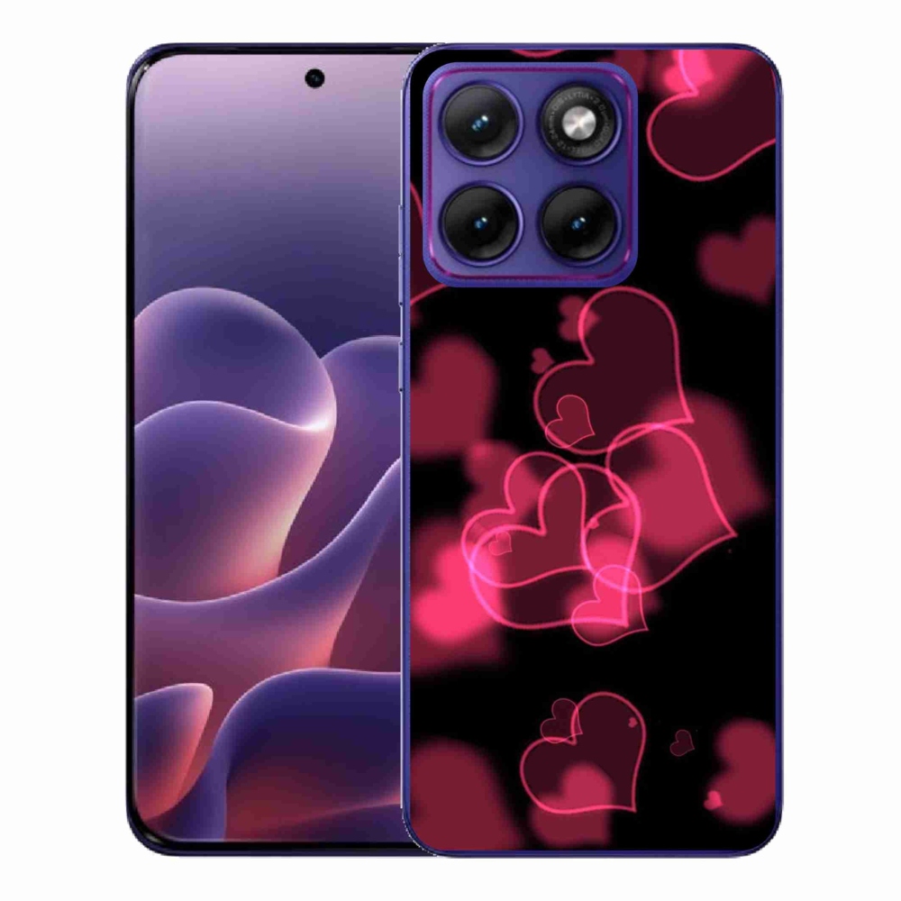 Gelový kryt mmCase na Motorola Edge 70 Fusion - červená srdíčka