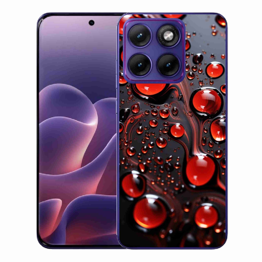 Gelový kryt mmCase na Motorola Edge 70 Fusion - červené kapky 2