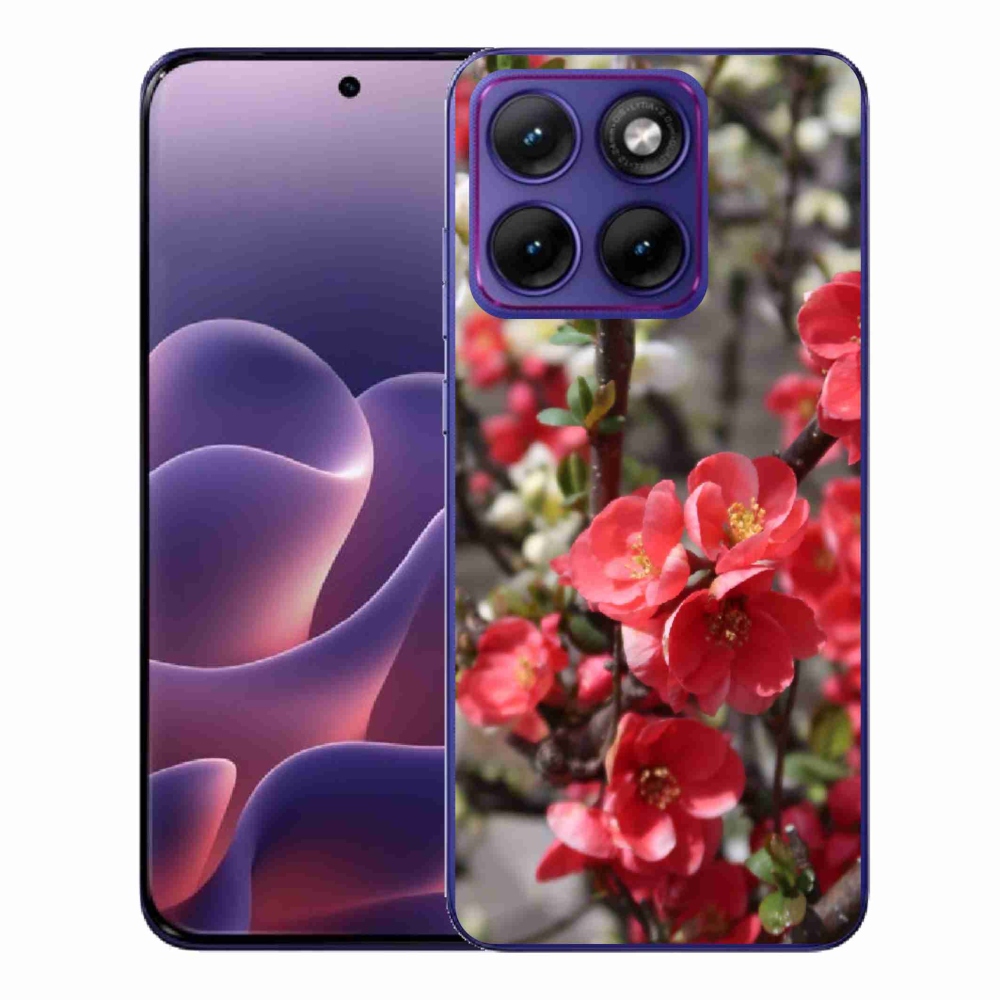 Gelový kryt mmCase na Motorola Edge 70 Fusion - červené květy