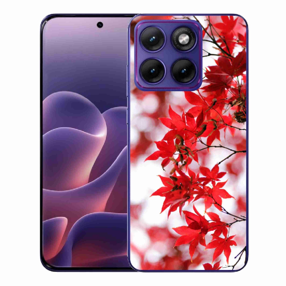 Gelový kryt mmCase na Motorola Edge 70 Fusion - červené listy