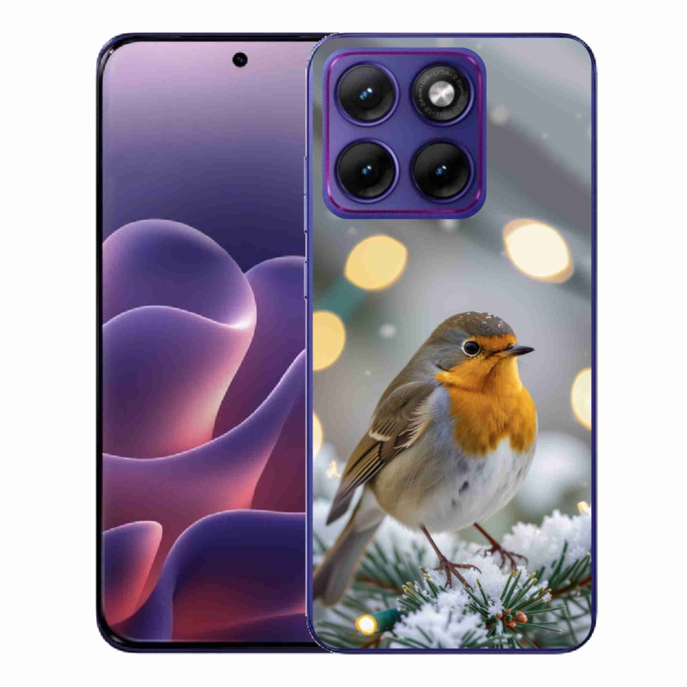 Gelový kryt mmCase na Motorola Edge 70 Fusion - červenka v zimě