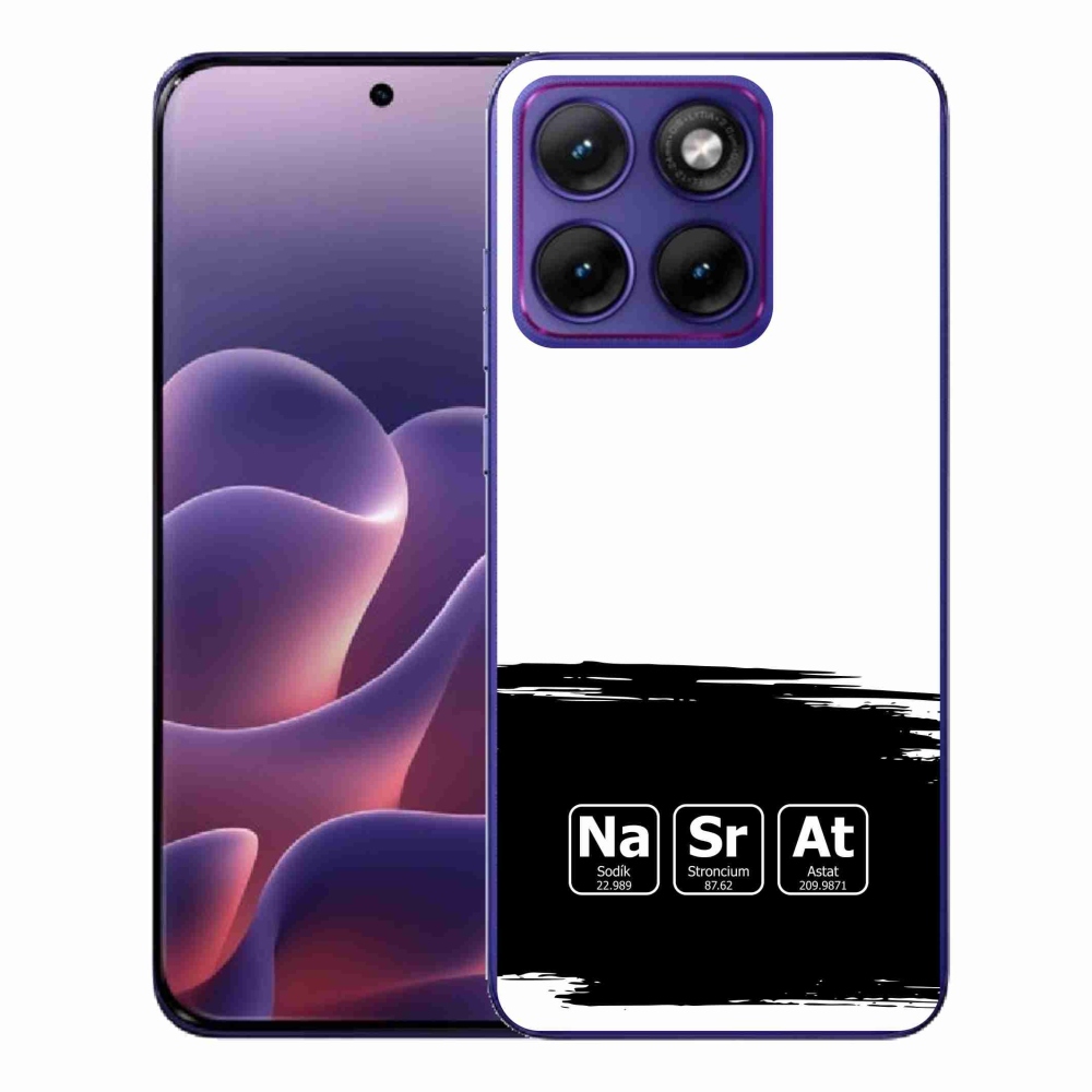 Gelový kryt mmCase na Motorola Edge 70 Fusion - chemické prvky černobílé pozadí